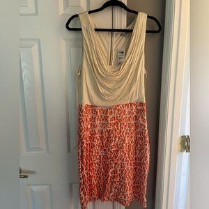 Cream and coral dress